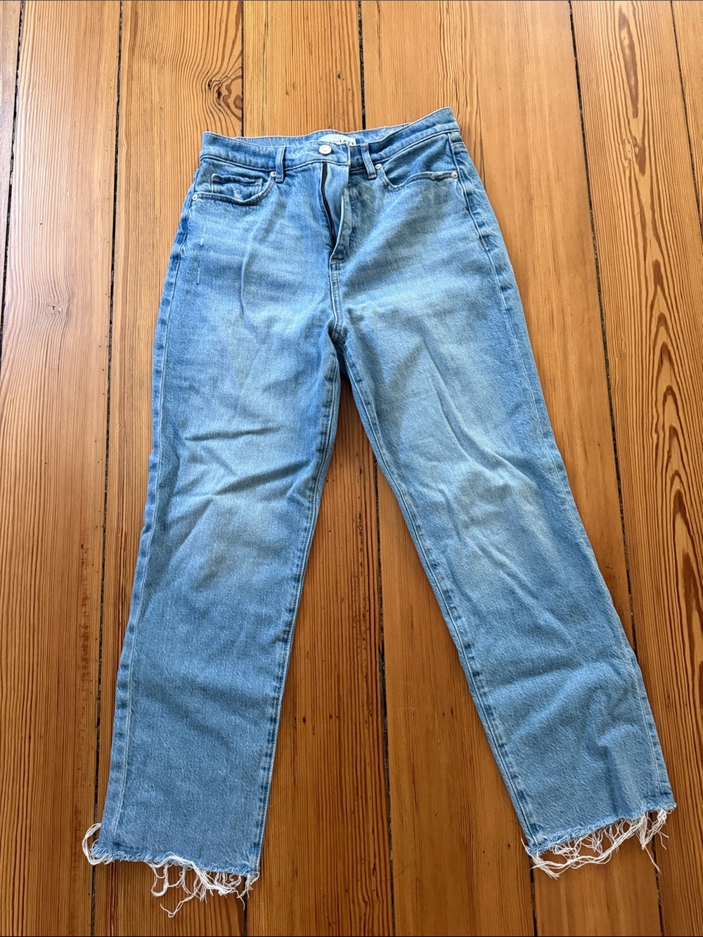 LOFT Light Blue Straight-Leg High-Rise Jeans